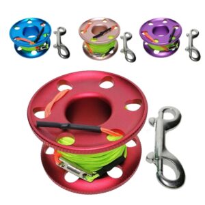 Aluminium Scuba Diving Finger Spool Reel with Stainless Steel Snap